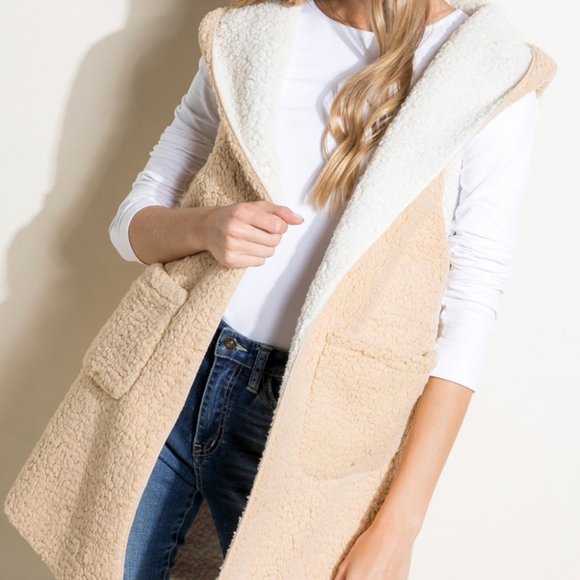 Sherpa Hoodie Vest - Picture 1 of 1